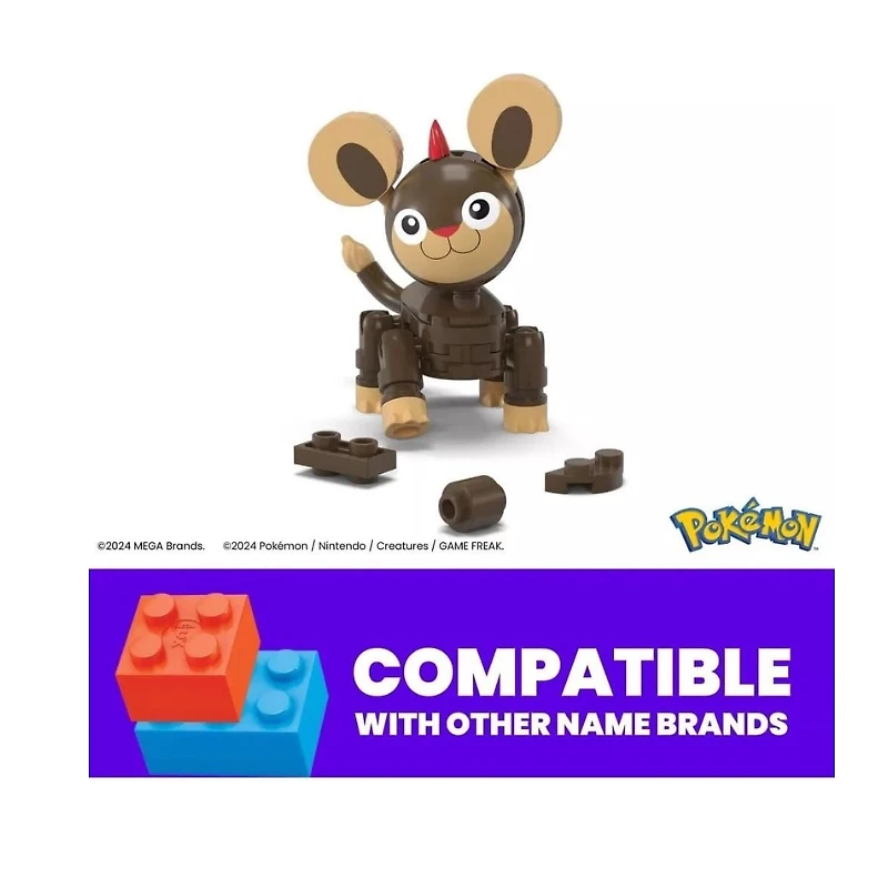 MEGA Pokémon Litleo Building Toy Kit, Poseable Action Figure (44 Pieces) for Kids, Plastic