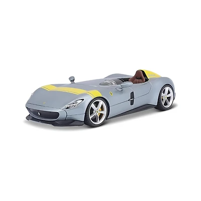 Ferrari Monza SP1 Silver Metallic with Yellow Stripes – Bburago 1-24
