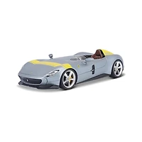 Ferrari Monza SP1 Silver Metallic with Yellow Stripes – Bburago 1-24