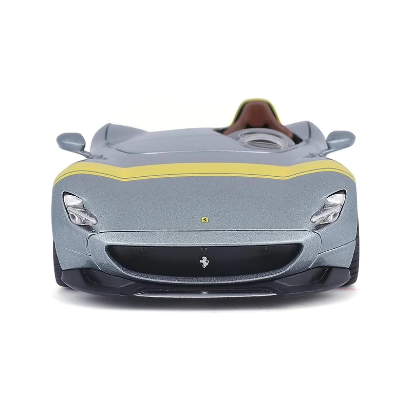 Ferrari Monza SP1 Silver Metallic with Yellow Stripes – Bburago 1-24