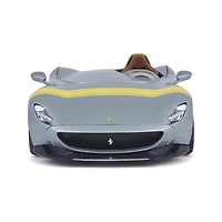 Ferrari Monza SP1 Silver Metallic with Yellow Stripes – Bburago 1-24