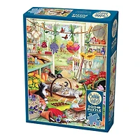 Cobble Hill Potting Shed Cats 500 Pieces Puzzle