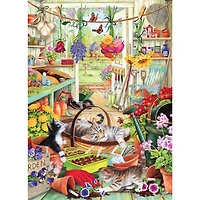 Cobble Hill Potting Shed Cats 500 Pieces Puzzle