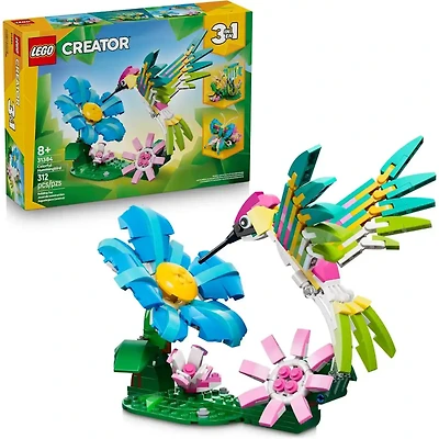 LEGO Creator 3-in-1 Wild Animals: Colorful Hummingbird 312 Pieces