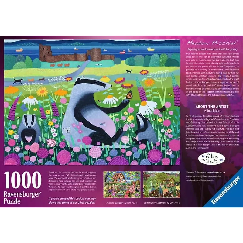 Ravensburger Meadow Mischief Jigsaw Puzzle 1000 Pieces