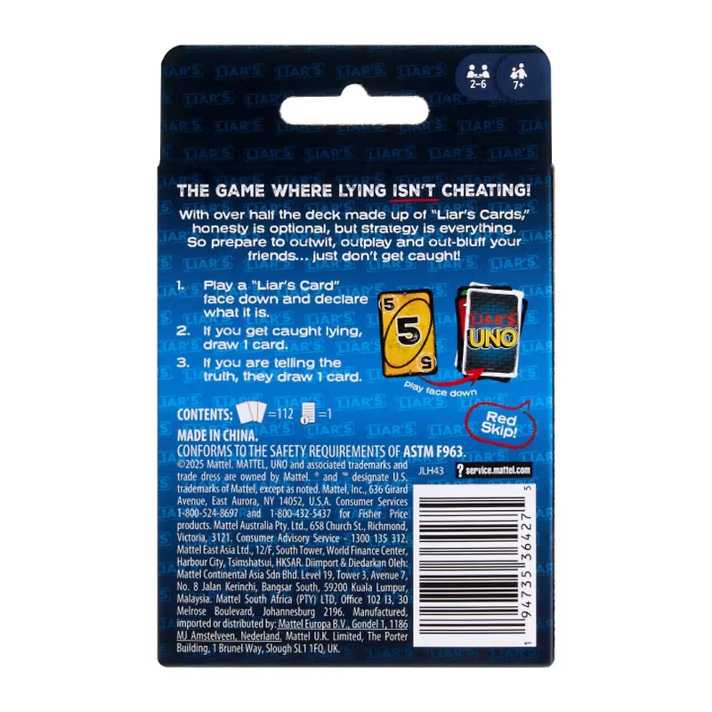 Mattel UNO Liar’s Card Game