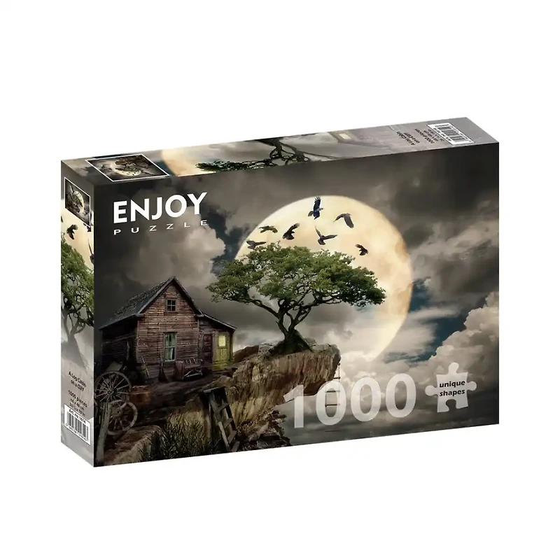 ENJOY PUZZLES Log Cabin on a Cliff – 1000 Piece Jigsaw Puzzle