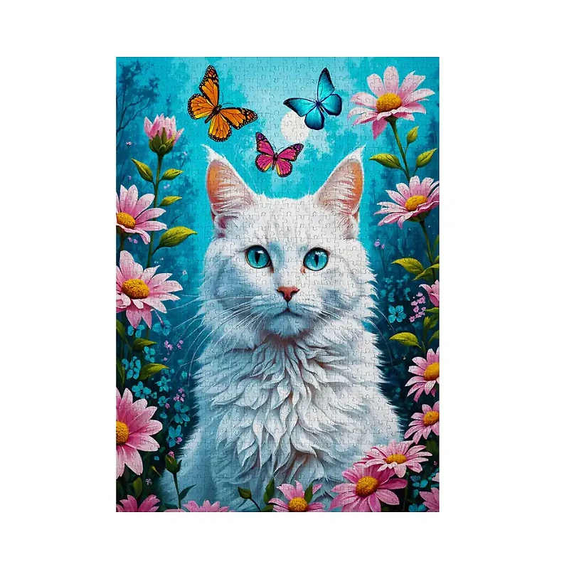 Enjoy puzzle White Cat (2140) – 1000 Pieces Jigsaw Puzzle