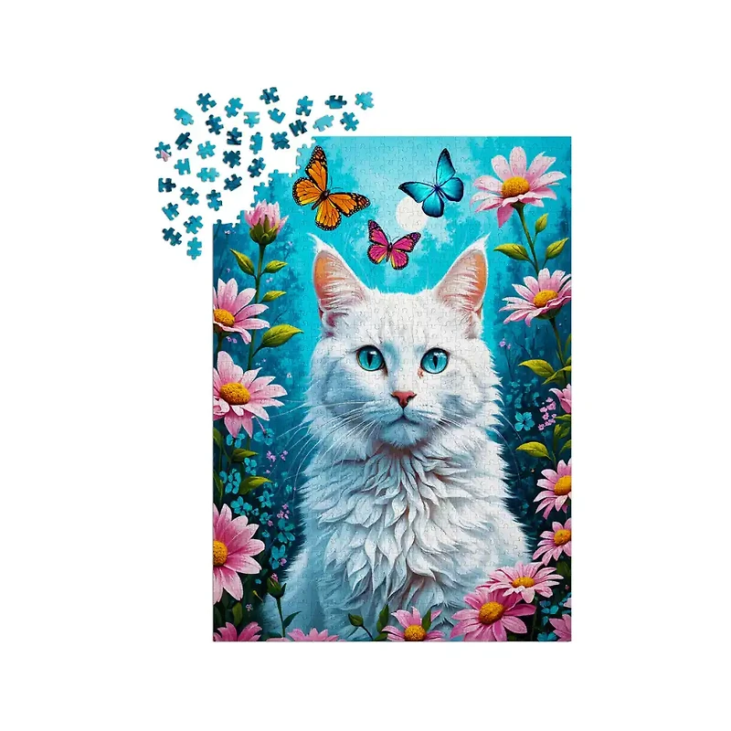 Enjoy puzzle White Cat (2140) – 1000 Pieces Jigsaw Puzzle