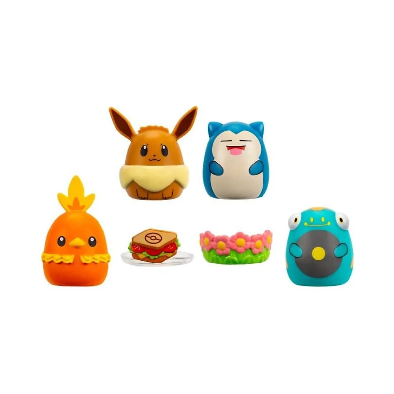 POKEMON Squish alongs 4-pack – Eevee, Snorlax, Bellibolt, Torchic