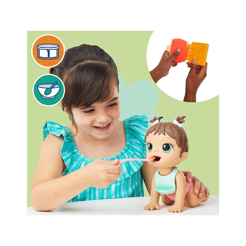Baby Alive Lil Snacks Doll – Brown Hair