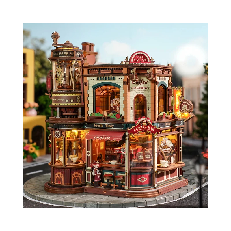 Robotime Dream Coffee Factory Music Box Wooden 3D Puzzle