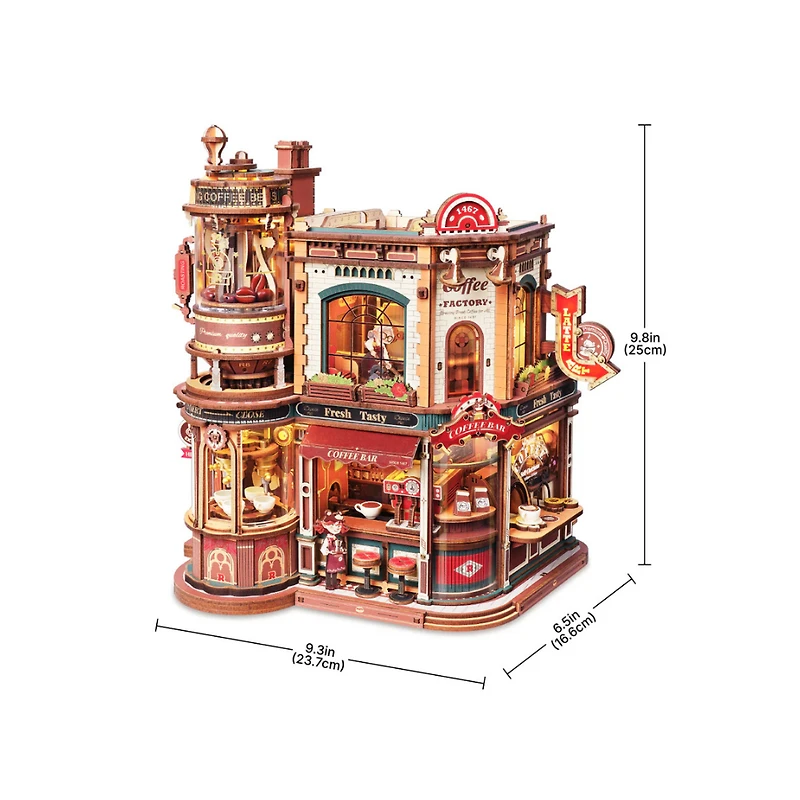 Robotime Dream Coffee Factory Music Box Wooden 3D Puzzle