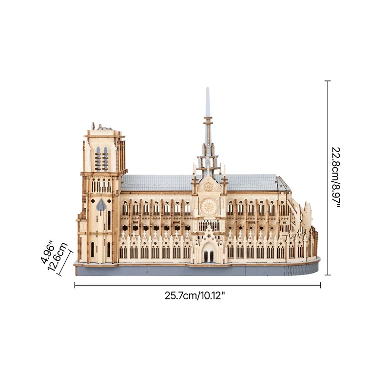Robotime Rolife Rowood 3D Wooden Puzzle – Paris Cathedral