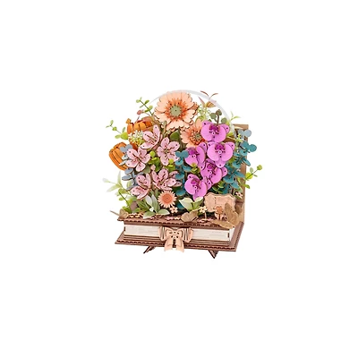 Robotime Rowood DIY 3D Flower Puzzle – Wooden Blooming Book