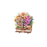 Robotime Rowood DIY 3D Flower Puzzle – Wooden Blooming Book