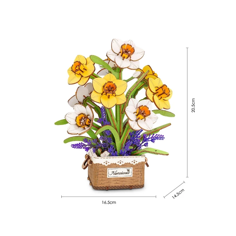Robotime Rowood DIY Wooden Flower Bouquet Kit – Narcissus