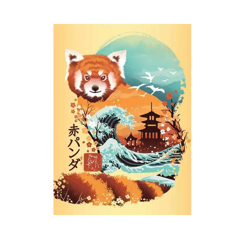 Ravensburger Ukiyo-E Cat Warrior, Red Panda & Dragon Puzzle & Easel Set 3x 100 piece Mini Jigsaw Puzzles