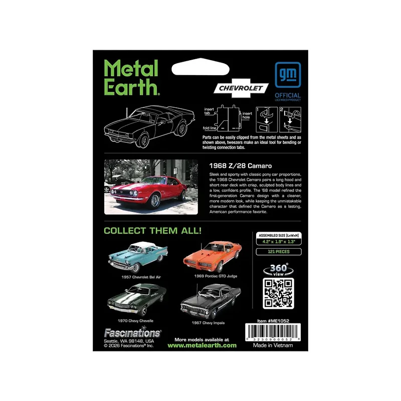 1968 Z/28 Camaro – Color Metal Earth 3D Model