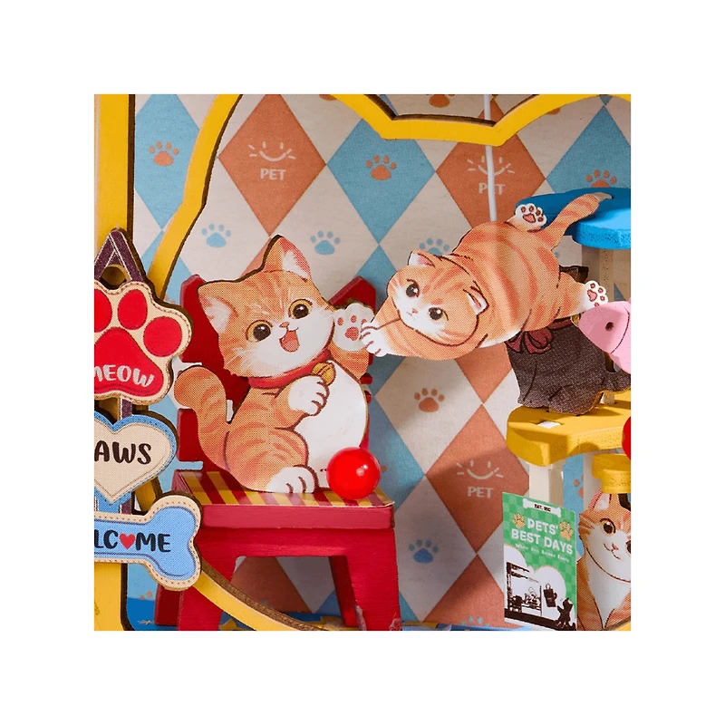 Robotime Rolife Pawfect Pet Shop 3D Wooden Book Nook Kit
