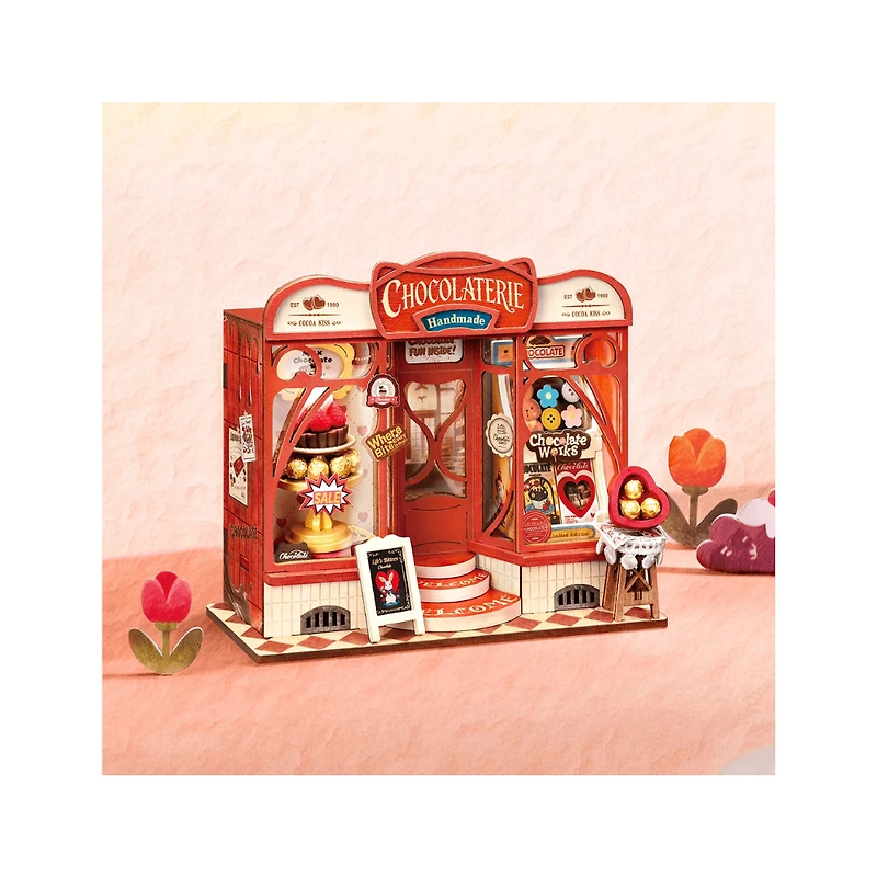 Robotime Rolife Sweet Chocolate Shop 3D Wooden Book Nook Kit