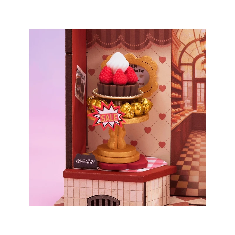 Robotime Rolife Sweet Chocolate Shop 3D Wooden Book Nook Kit