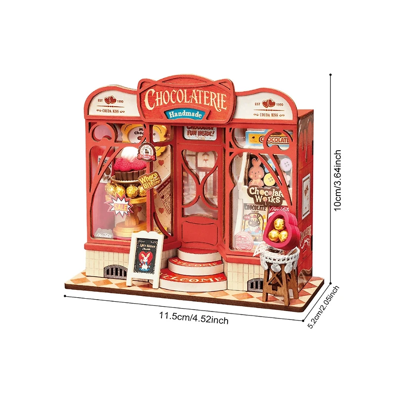 Robotime Rolife Sweet Chocolate Shop 3D Wooden Book Nook Kit