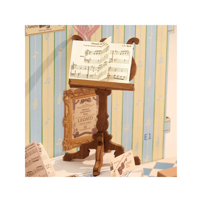 Robotime Rolife  Melody Instrument Shop 3D Wooden Book Nook