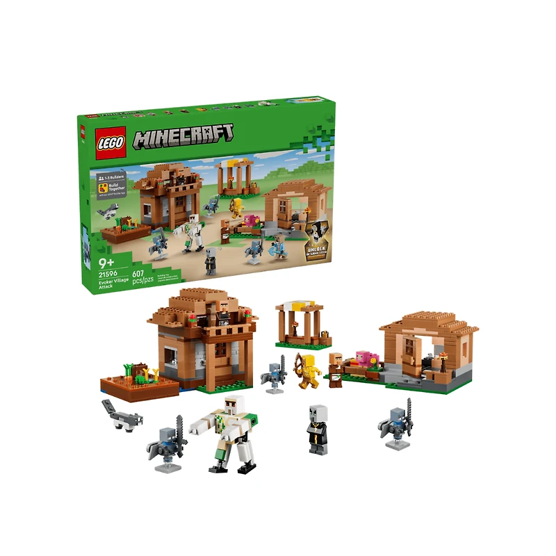 LEGO Minecraft Evoker Village Attack 607 Pieces
