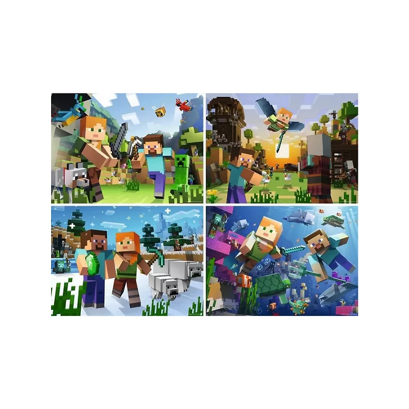 Ravensburger Children’s puzzle 4×100 pieces – Minecraft – Bumper Pack