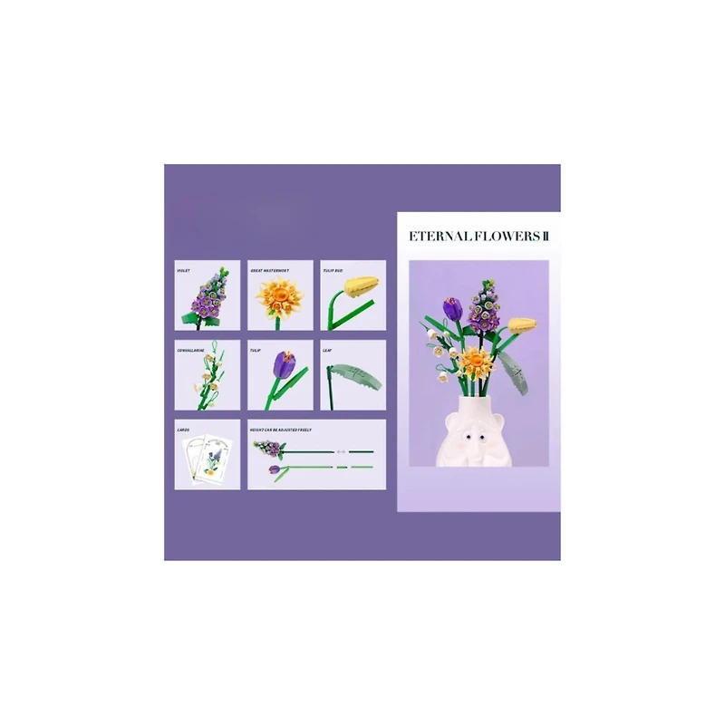 Eternal Purple Flower Building Set – 534 Pieces