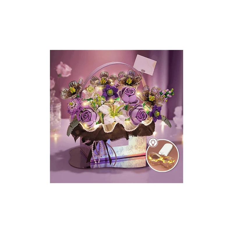Gift Box Purple Flower Building Set – 1,179 Pieces