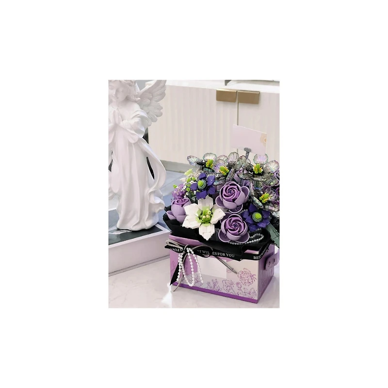 Gift Box Purple Flower Building Set – 1,179 Pieces