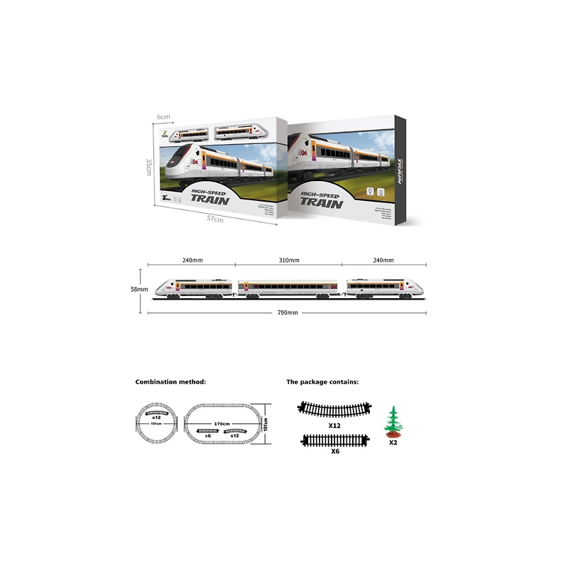 High-Speed Train with Light and Sound – Building Set