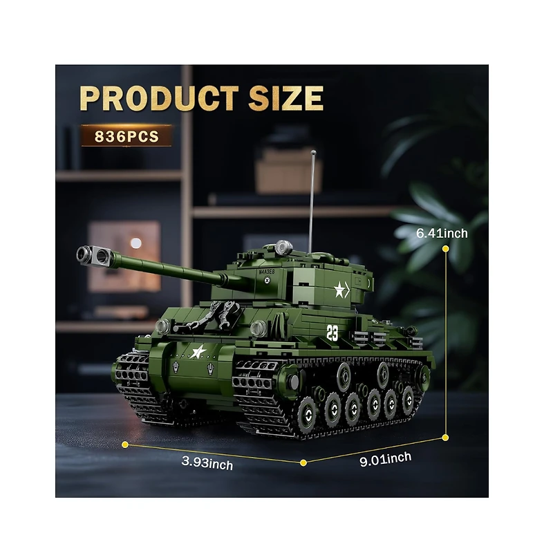 Sherman Tank Building Set – 836 Pieces