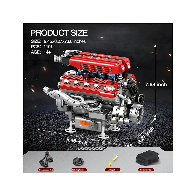 Racing Engine Building Set – 1,101 Pieces