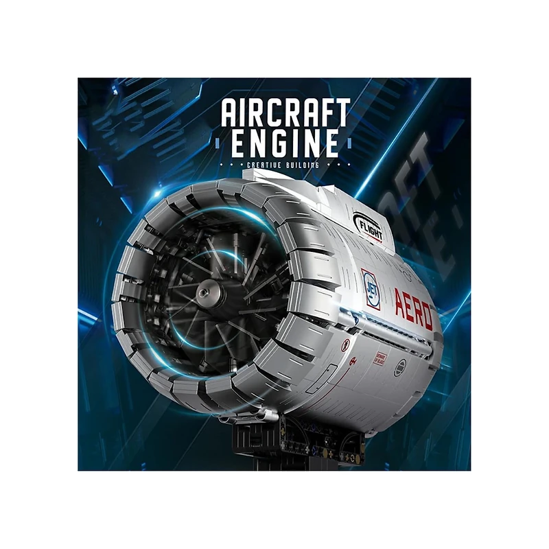 Turbofan Engine with Motor Building Set – 1,813 Pieces