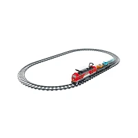 Red Electric Locomotive Building Block Set – 617 Pieces