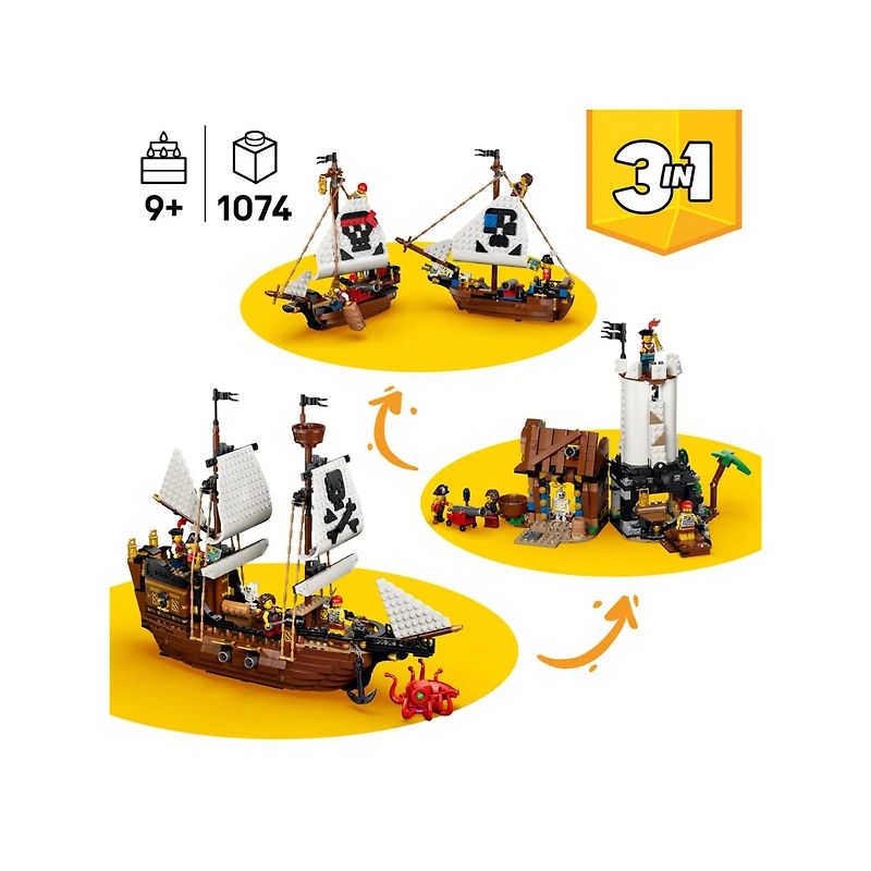 LEGO Creator 3-in-1 Iconic Pirate Ship 1074 Pieces
