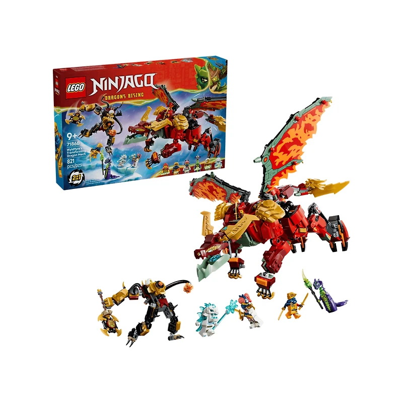LEGO NINJAGO Wyldfyre’s Transforming Dragon Mech – 821 Pieces