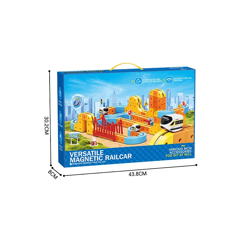 Magnetic Rail Car Set – 157-Piece Magnetic Building Track & Vehicle Toy