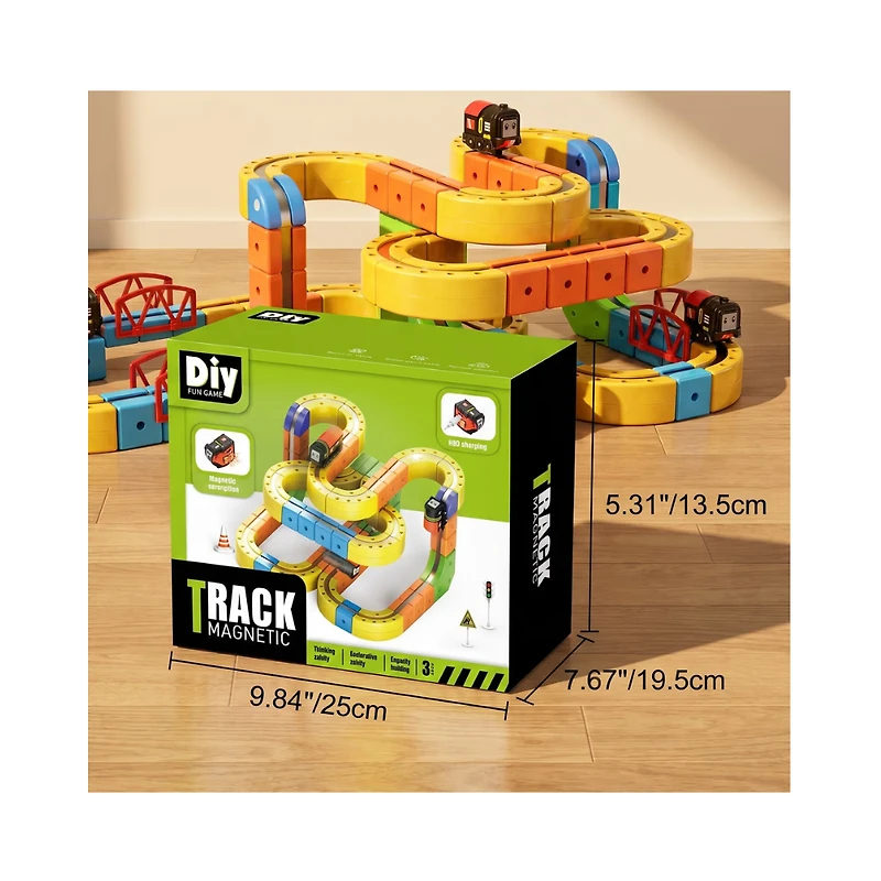 Magnetic Rail Car Set – 167-Piece Magnetic Building Track & Vehicle Toy