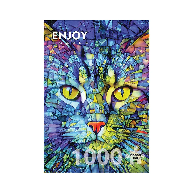 Fiona Cat Stained Glass 1000 Piece – Jigsaw Puzzle