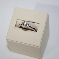 Solitaire Ring Round Cut Square Setting - 