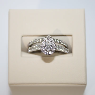 Set de Solitario y Aro Oro Blanco