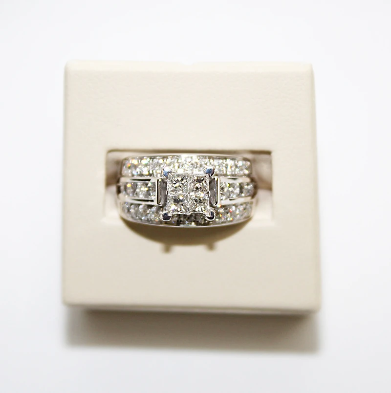 Solitario Oro Blanco 14ct
