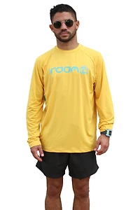 "The Room" Men's Long Sleeve Rashguards - XLARGE MUSTARD/TEAL