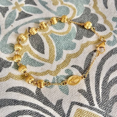 PULSERA ROSARIO DORADO