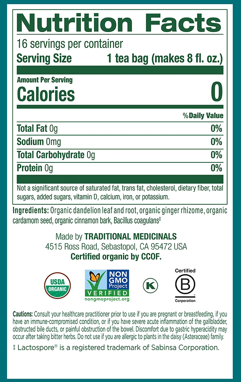 Dandelion Chai Probiotic Tea