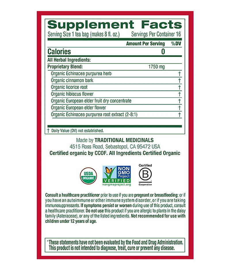 Immune Zoom Elderberry Echinacea Tea